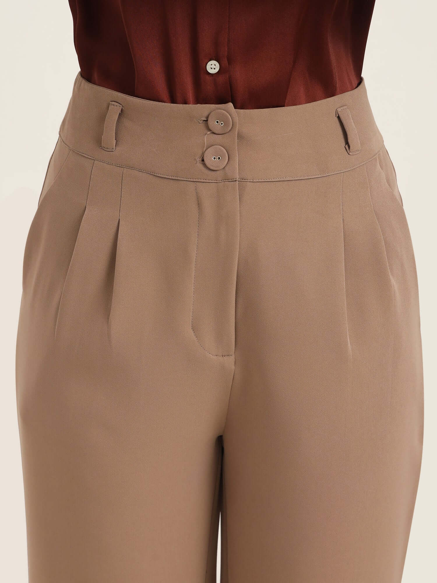 Women'S Luxury Banana Crepe Dark Beige K Pant
