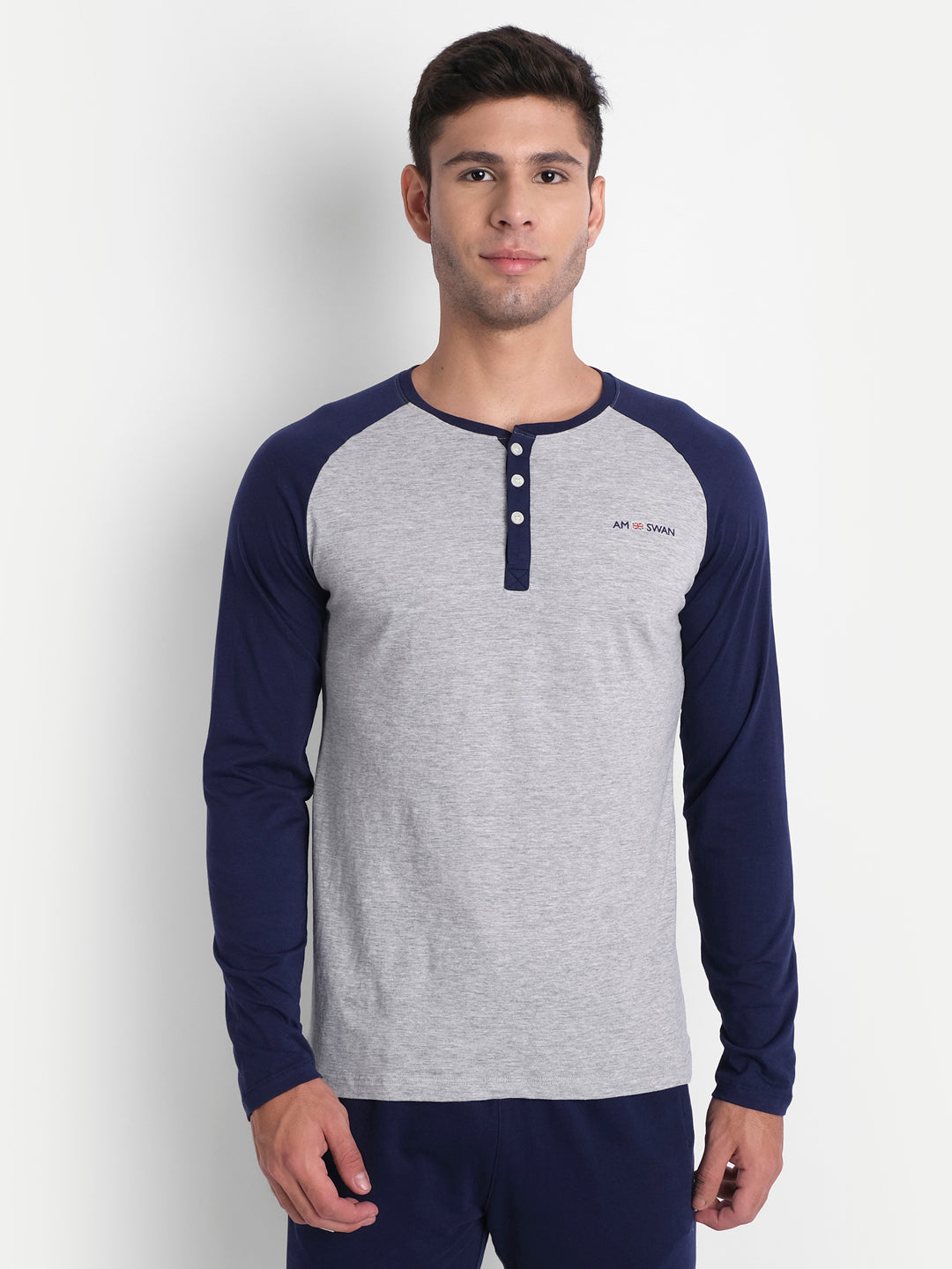 MENS PREMIUM COTTON PRINTED FULL SLEEVE HENLEY T-SHIRTS