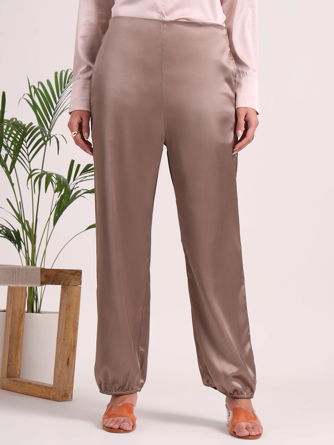 Women's European Satin Loose Fit Trouser