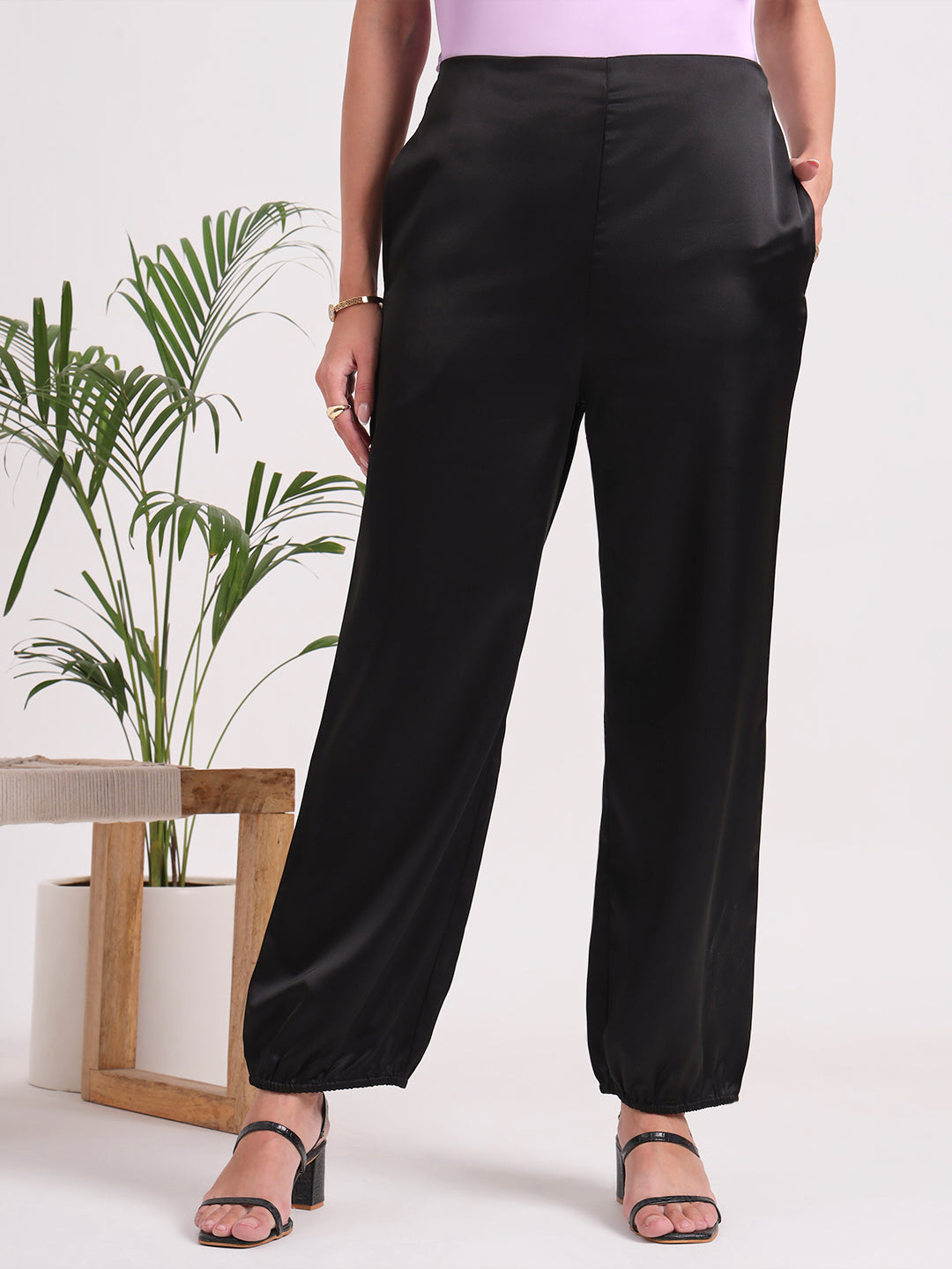 Women's European Satin Loose Fit Trouser