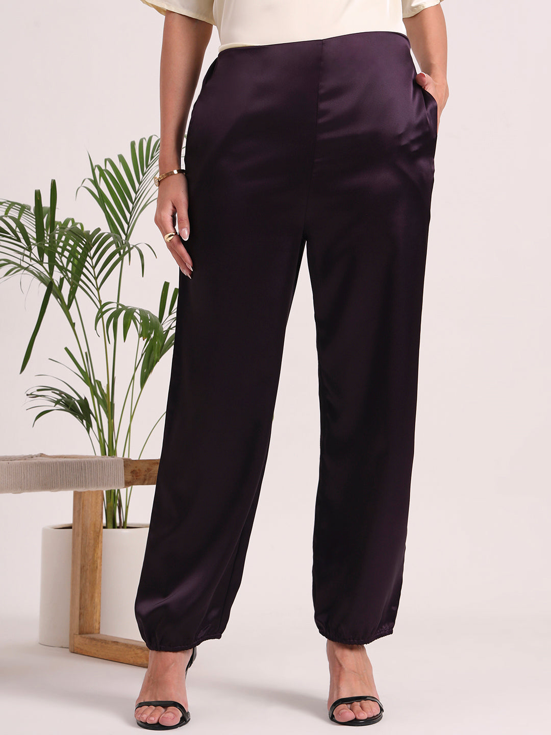 Women's European Satin Loose Fit Trouser