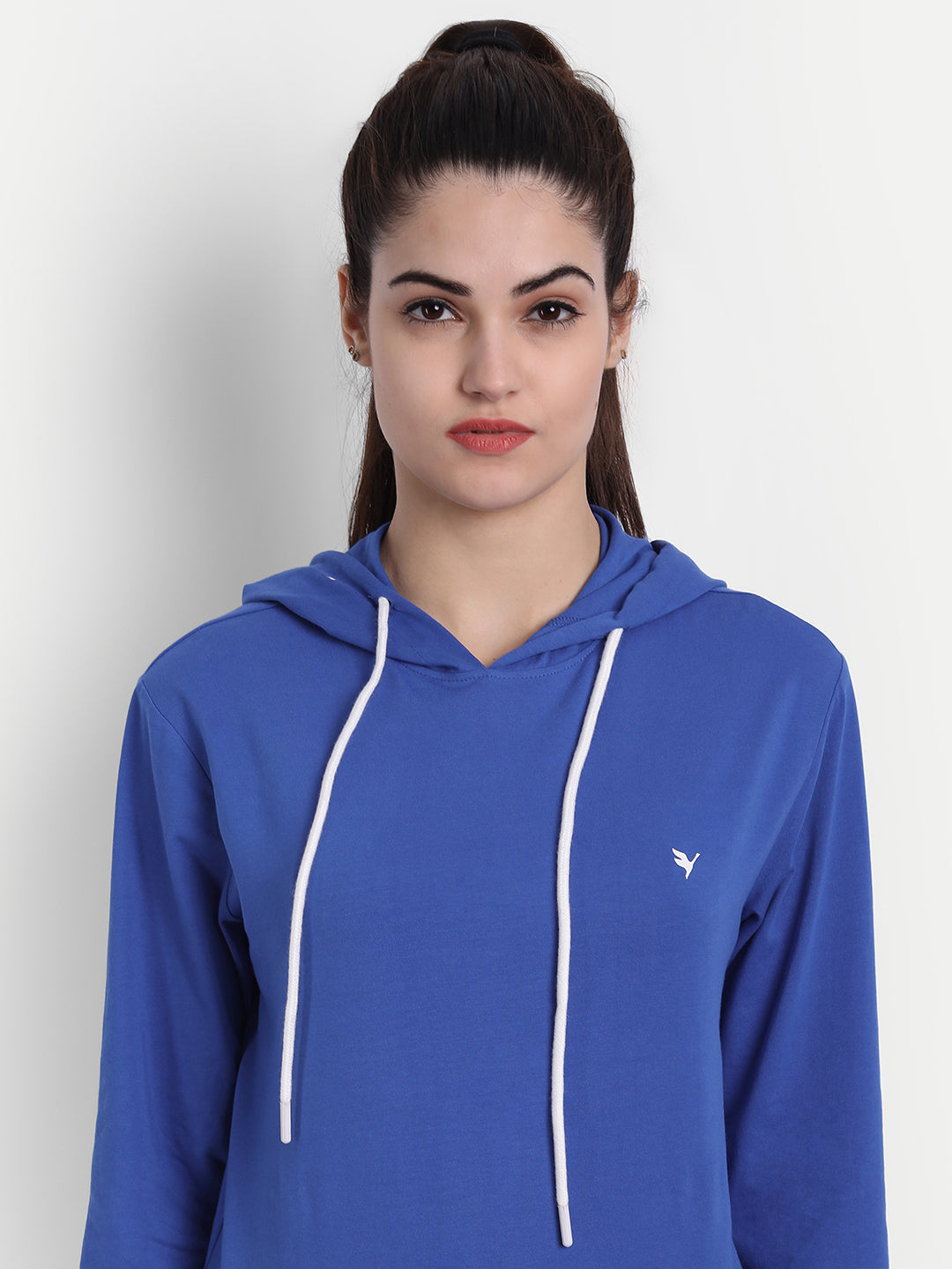 Womens Premium Cotton Solid Hooded Sweat-Shirts