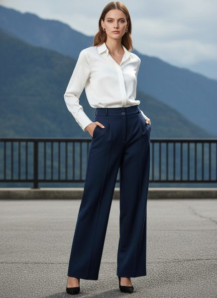 Women'S Luxury Banana Crepe Navy K Pant