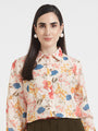 Luxury Cambric Digital Print Puff Sleeve Shirt