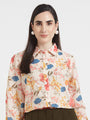 Luxury Cambric Digital Print Puff Sleeve Shirt