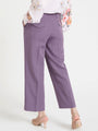 Women'S Luxury Banana Crepe Burlwood Straight Fit Flap Pocket Trouser