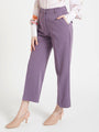 Women'S Luxury Banana Crepe Burlwood Straight Fit Flap Pocket Trouser