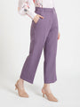 Women'S Luxury Banana Crepe Burlwood Straight Fit Flap Pocket Trouser