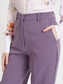 Women'S Luxury Banana Crepe Burlwood Straight Fit Flap Pocket Trouser