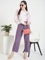 Women'S Luxury Banana Crepe Burlwood Straight Fit Flap Pocket Trouser