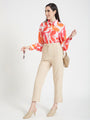Women'S Luxury Banana Crepe Fawn Skin Fit Multi Pleated Trouser