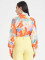 Premium Muslin Digital Print Puff Sleeve Shirt
