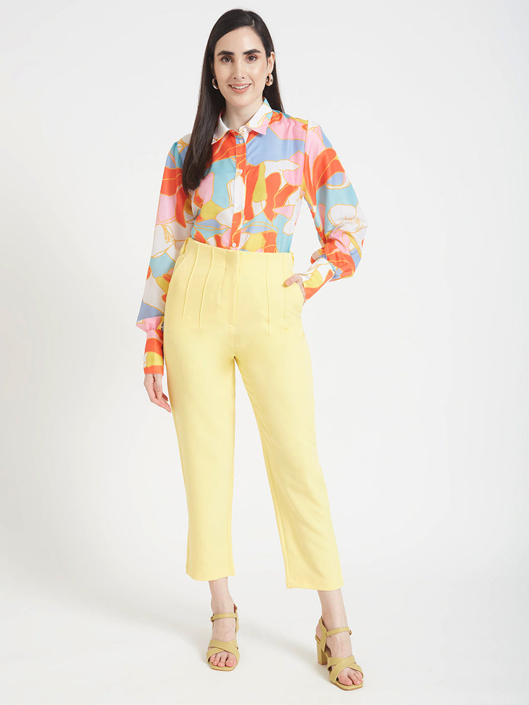Premium Muslin Digital Print Puff Sleeve Shirt