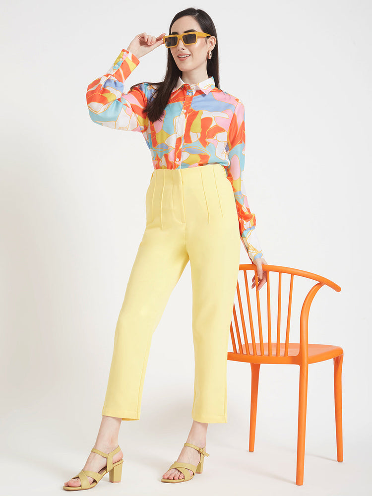Premium Muslin Digital Print Puff Sleeve Shirt