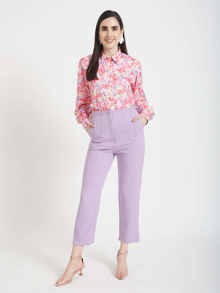 Premium Micro Digital Print Puff Sleeve Shirt