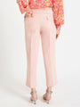 Women'S Luxury Banana Crepe Peach Straight Fit Flap Pocket Trouser