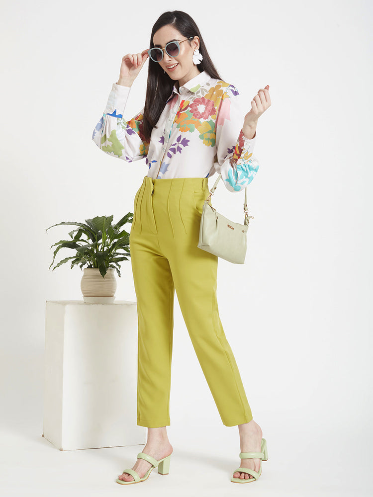 Premium Micro Digital Print Puff Sleeve Shirt