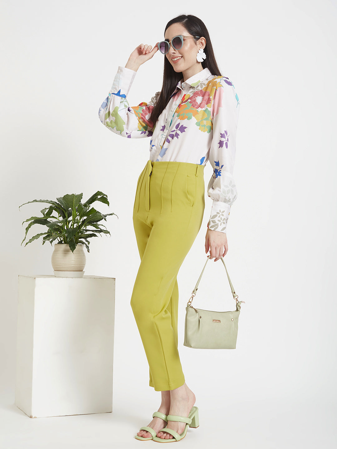 Premium Micro Digital Print Puff Sleeve Shirt