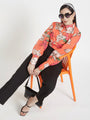 Women'S Luxury Banana Crepe Black Straight Fit Flap Pocket Trouser