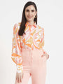 Premium American Crepe Digital Print Puff Sleeve Shirt
