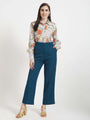 Luxury Cambric Digital Print Puff Sleeve Shirt