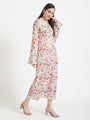 Premium Micro Digital Print Maxi Dress With Slash Pocket
