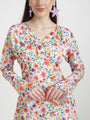 Premium Micro Digital Print Maxi Dress With Slash Pocket
