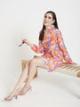 Luxury Muslin Digital Print Midi Dress With Slash Pocket