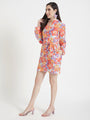 Luxury Muslin Digital Print Midi Dress With Slash Pocket