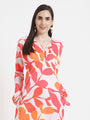 Luxury Satin Digital Print Maxi Dress With Slash Pocket