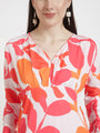 Luxury Satin Digital Print Maxi Dress With Slash Pocket
