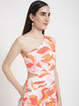 Premium Micro Digital Print Flare Maxi Dress With Slash Pocket