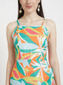 Luxury Satin Digital Print Maxi Dress With Slash Pocket