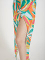 Luxury Satin Digital Print Maxi Dress With Slash Pocket