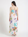 Premium Micro Digital Print Shoulder Strap Maxi Dress With Slash Pocket