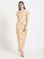 Premium American Crepe Digital Print Front Slit Body Maxi Dress With Slash Pocket