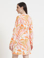 Premium American Crepe Digital Print Midi Dress With Slash Pocket