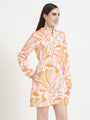 Premium American Crepe Digital Print Midi Dress With Slash Pocket
