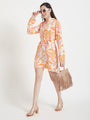 Premium American Crepe Digital Print Midi Dress With Slash Pocket
