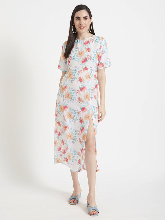 Premium Muslin Digital Print Maxi Dress With Slash Pocket