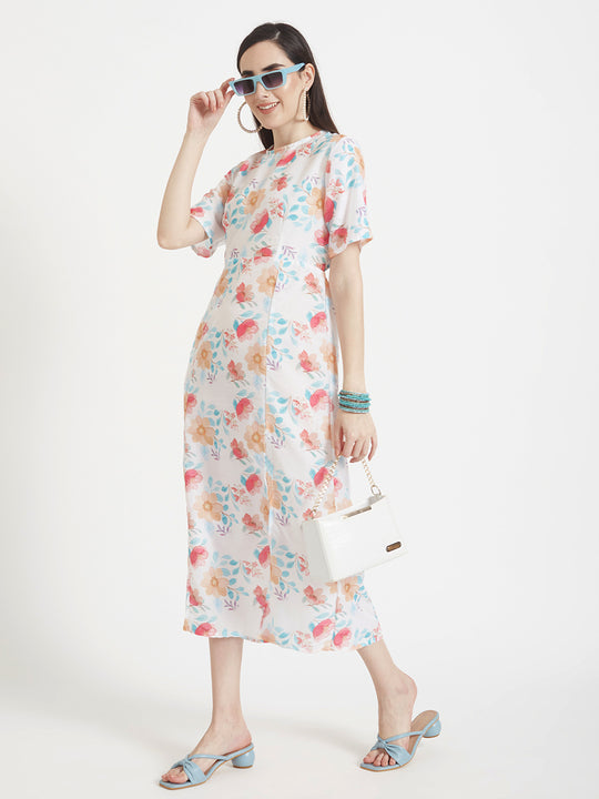 Premium Muslin Digital Print Maxi Dress With Slash Pocket