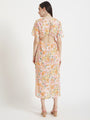 Luxury Cambric Digital Print Maxi Dress With Slash Pocket