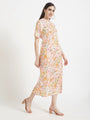 Luxury Cambric Digital Print Maxi Dress With Slash Pocket