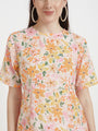 Luxury Cambric Digital Print Maxi Dress With Slash Pocket
