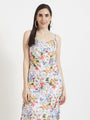 Premium Micro Digital Print Shoulder Strap Bodycon Maxi Dress With Slash Pocket
