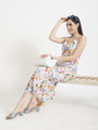 Premium Micro Digital Print Shoulder Strap Bodycon Maxi Dress With Slash Pocket