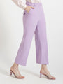 Women'S Luxury Banana Crepe Lilac Straight Fit Flap Pocket Trouser