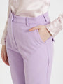 Women'S Luxury Banana Crepe Lilac Straight Fit Flap Pocket Trouser