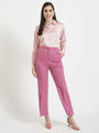 Women'S Luxury Banana Crepe Canyon Rose Flared Trouser Slash Pocket
