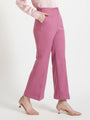 Women'S Luxury Banana Crepe Canyon Rose Flared Trouser Slash Pocket